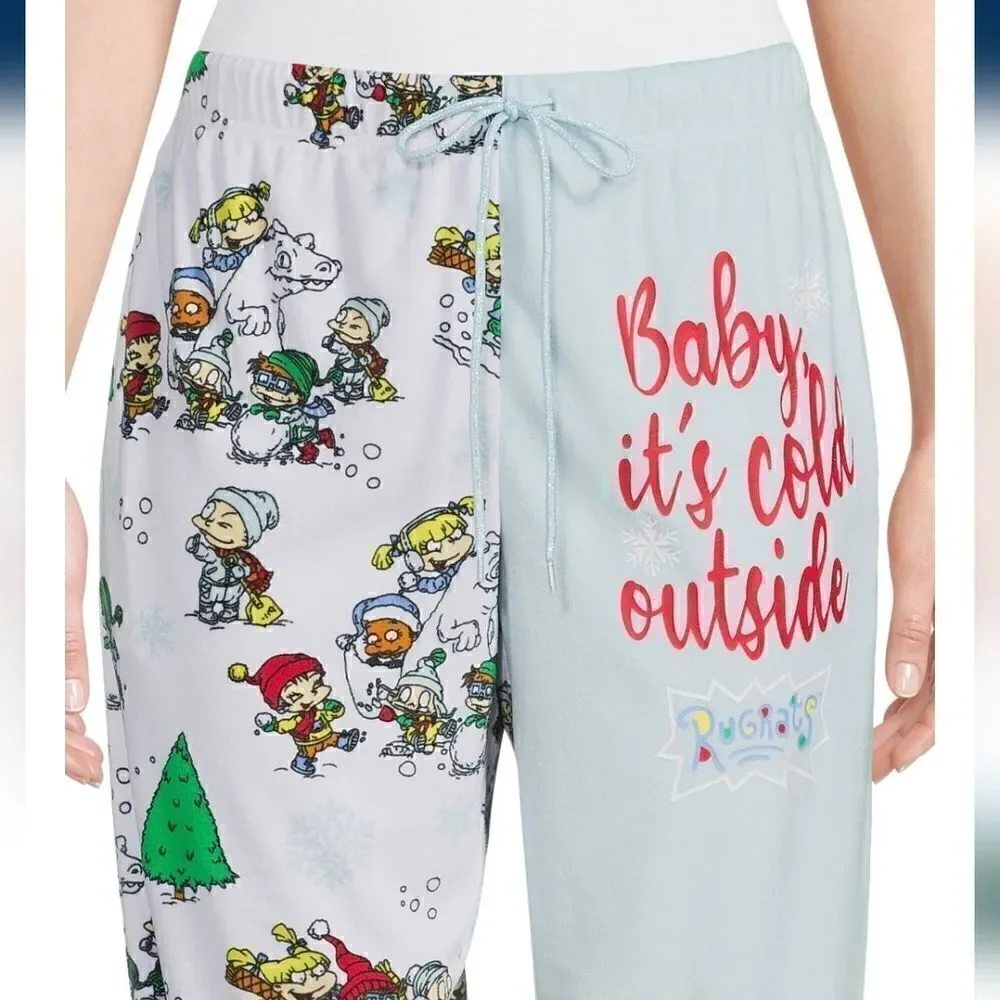 Rugrats Women's Plus Christmas Plush Joggers "Baby, it's cold outside" - Picture 3 of 5